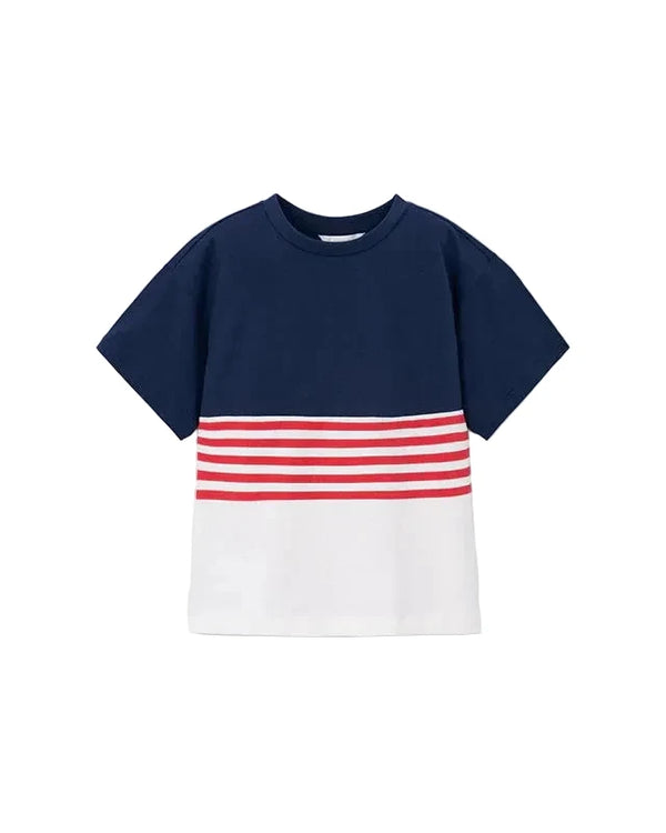 T-Shirt Rayas Marino y Rojo de Mayoral - Moda infantil europea