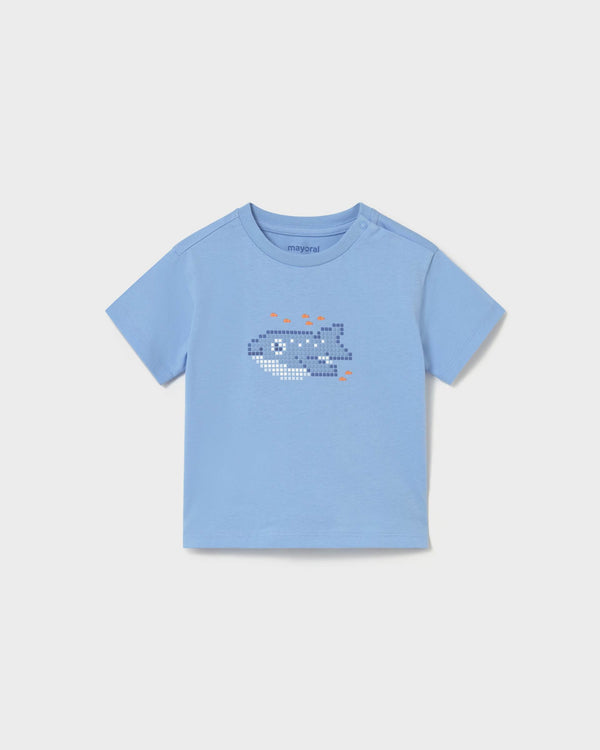 Camiseta Tiburón Celeste de Mayoral - Moda infantil europea