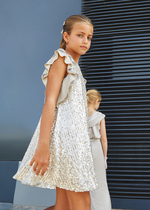 Vestido lentejuelas champagne