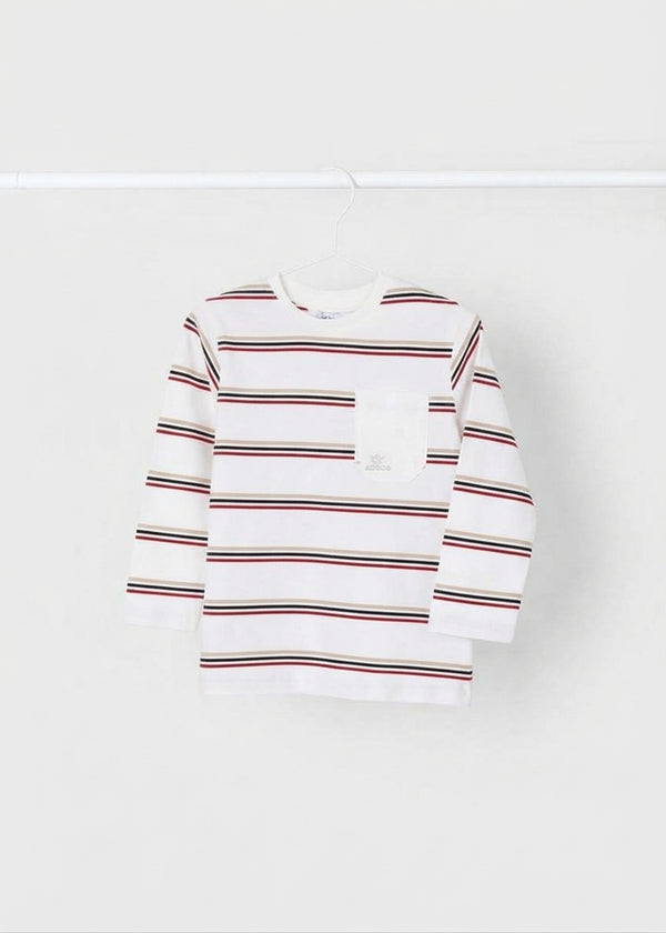 Camiseta Manga Larga Rayas Vino