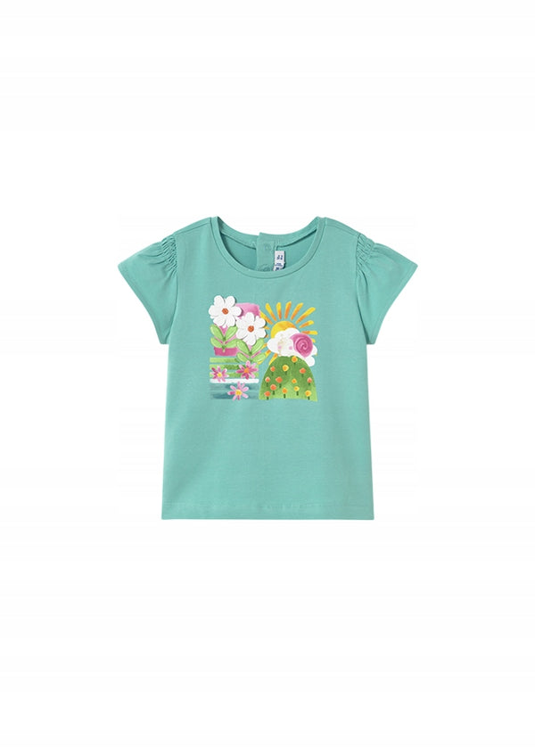 Camiseta Turquesa Flores