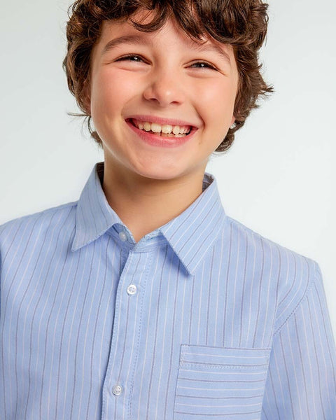 Camisa azul celeste junior