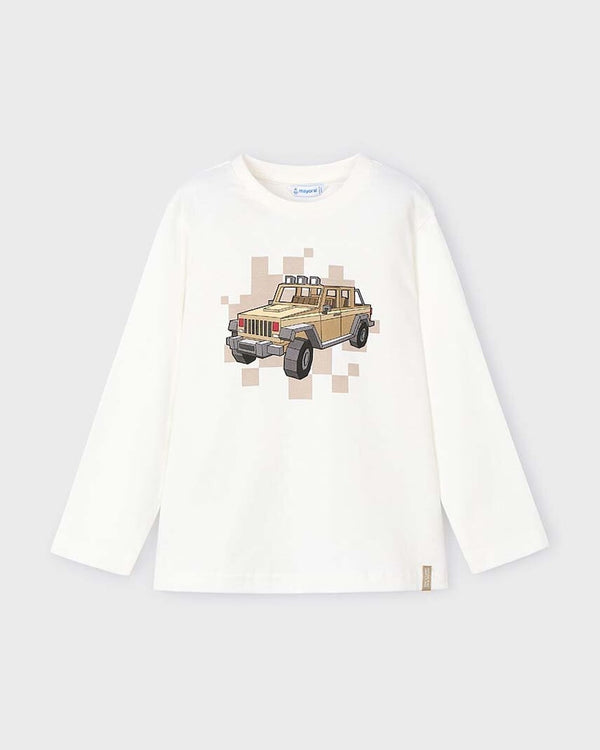 Camiseta manga larga blanca Camioneta de Mayoral para niño