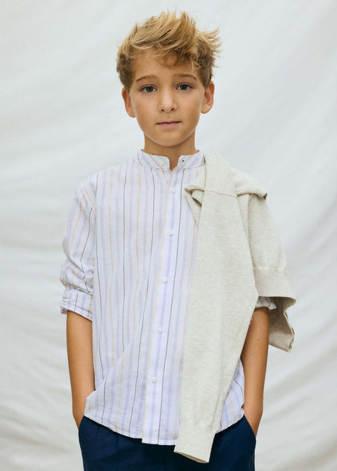 Camisa manga larga cuello mao