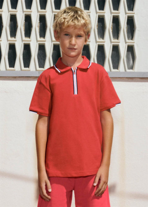 Polo Zipper Tomate
