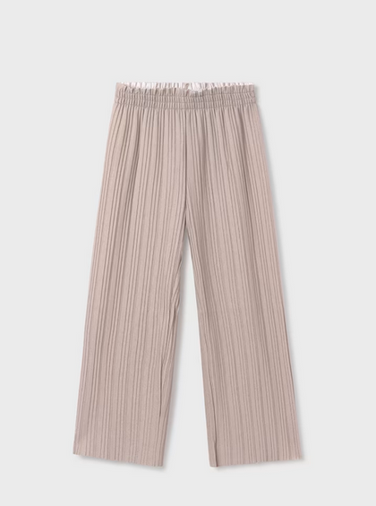 Pantalón Plisado con Brillo Champán