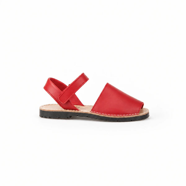Menorquina de piel roja con velcro de Angelitos