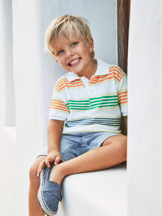 polo blanco rayas oferta