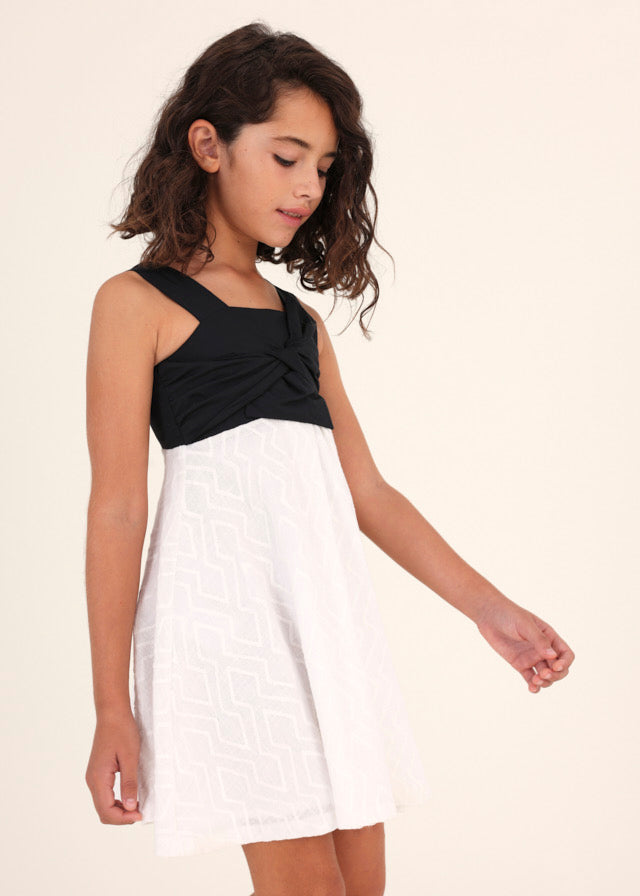 vestido blanco brocado oferta